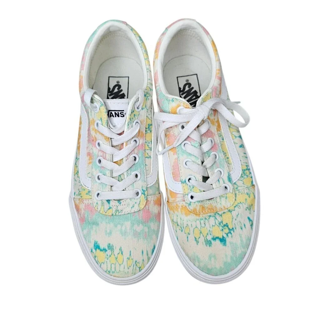 Vans Women's Ward Psychedelic Tie Dye Canvas Athletic Sneaker Shoes Size 9